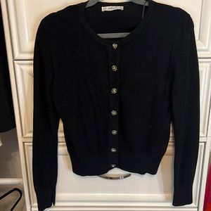 Zara knit embellished button sweater